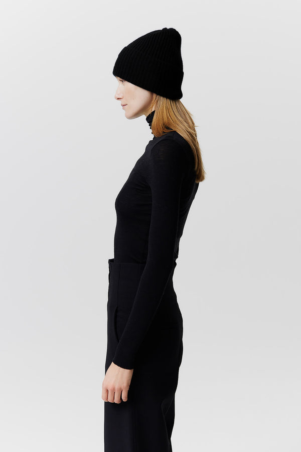 Prinz Berlin Kaschmir Beanie Rib Knit Schwarz Kauf eins, bekomm eins gratis