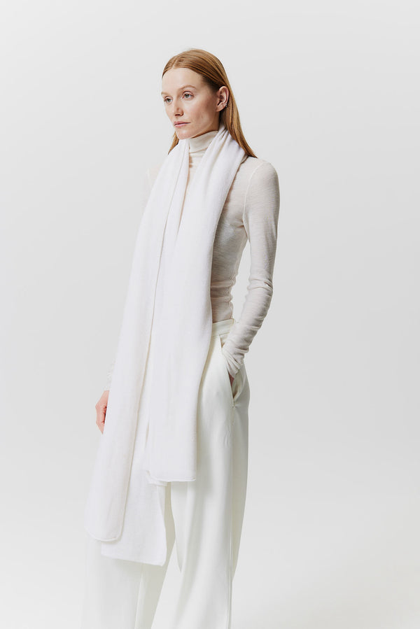 Prinz Berlin Kaschmir Schal Fine Knit Off-White Riesige Ersparnisse