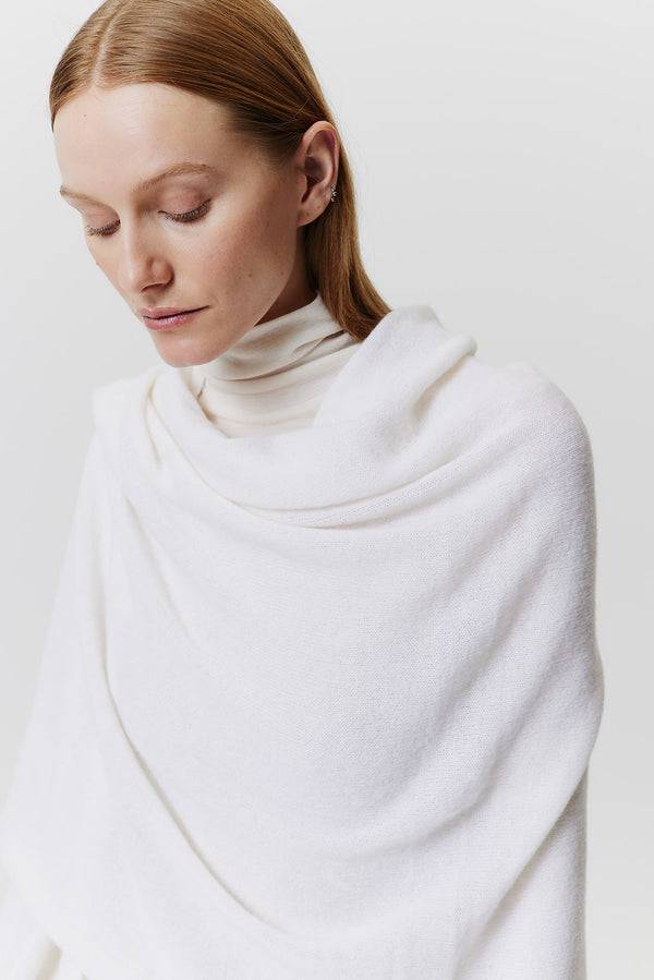 Prinz Berlin Kaschmir Schal Fine Knit Off-White Riesige Ersparnisse