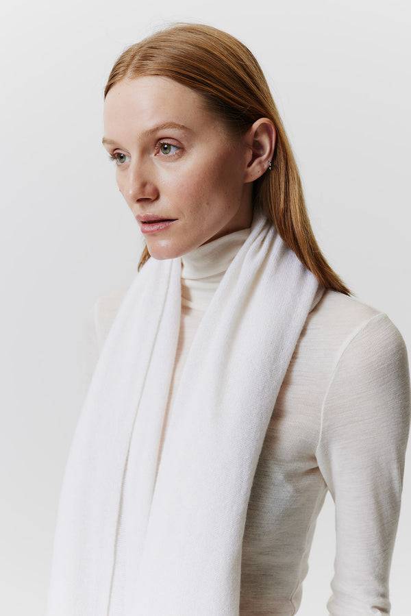 Prinz Berlin Kaschmir Schal Fine Knit Off-White Riesige Ersparnisse