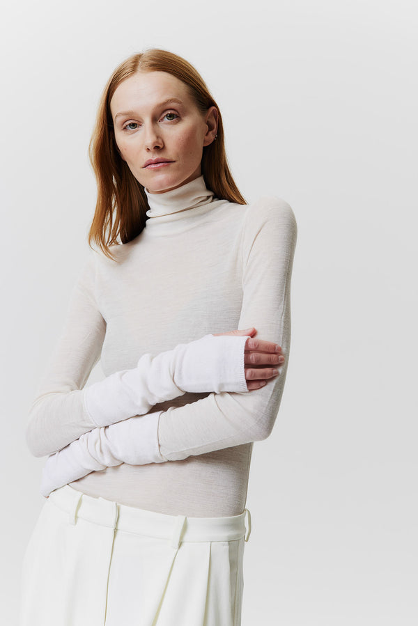 Prinz Berlin Kaschmir Arm Warmers Fine Knit Off-White VIP-Rabatte