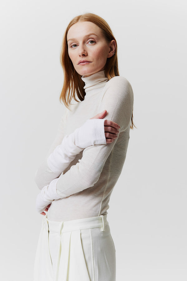Prinz Berlin Kaschmir Arm Warmers Fine Knit Off-White VIP-Rabatte