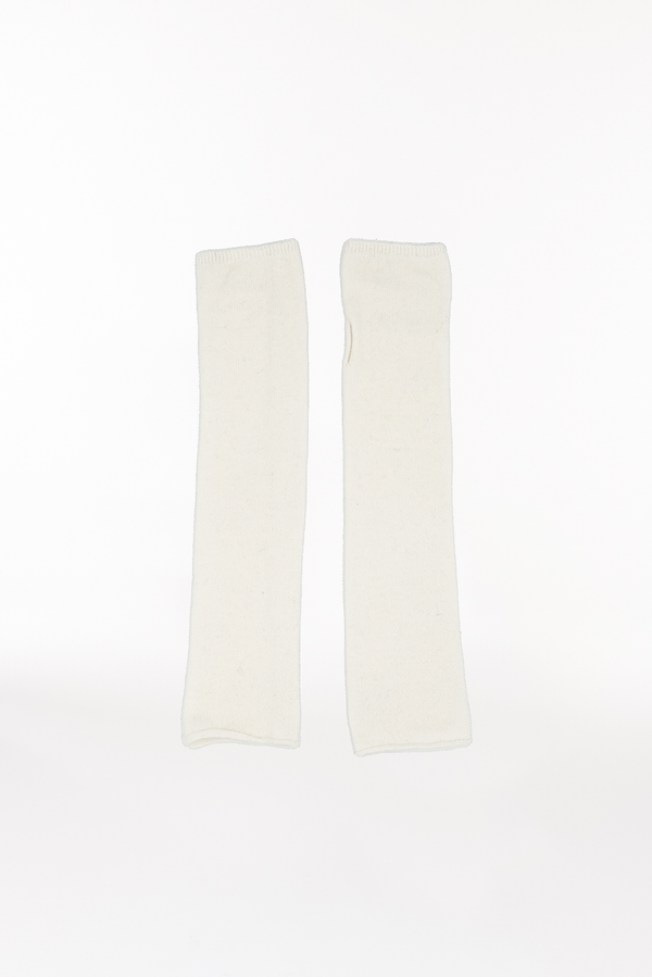Prinz Berlin Kaschmir Arm Warmers Fine Knit Off-White VIP-Rabatte