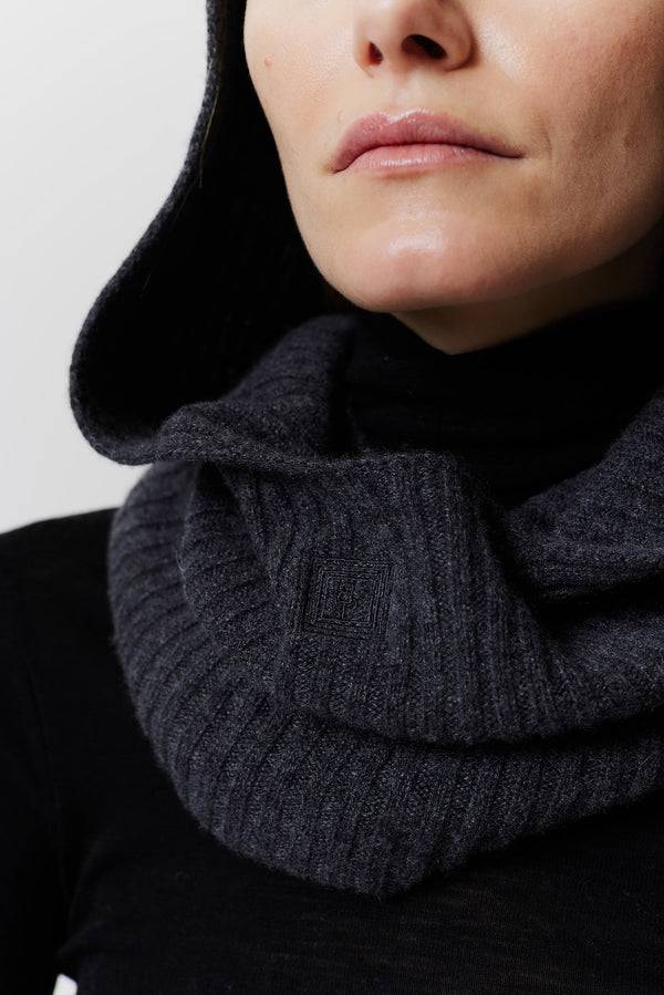 Prinz Berlin Kaschmir Hood Rib Knit Graphit Super Sparpreis