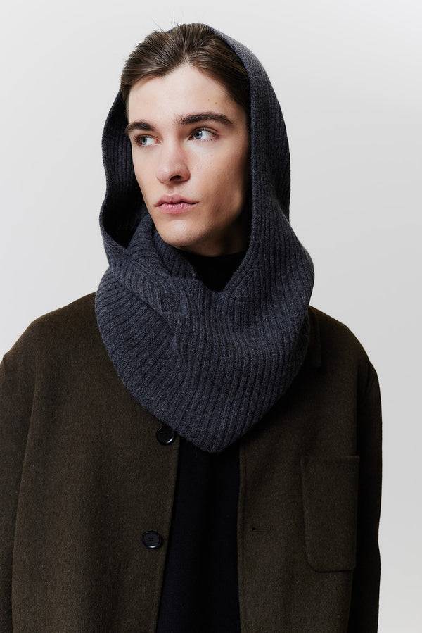 Prinz Berlin Kaschmir Hood Rib Knit Graphit Super Sparpreis