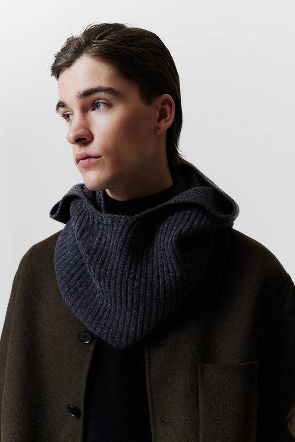Prinz Berlin Kaschmir Hood Rib Knit Graphit Super Sparpreis