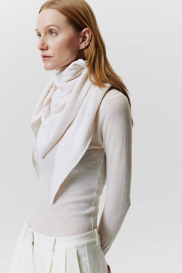 Prinz Berlin Kaschmir Triangle Fine Knit Off-White Wochenangebot