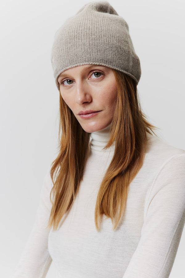 Prinz Berlin Kaschmir Beanie Fine Knit Beige Letzte 3 Tage