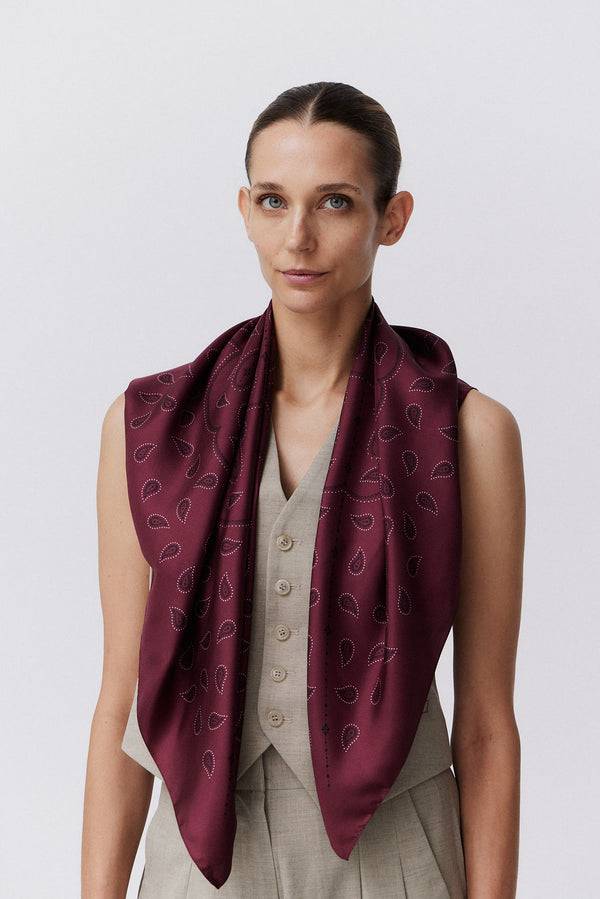 Prinz Berlin Seidentuch Paisley 90 Bordeaux Neueste Stile
