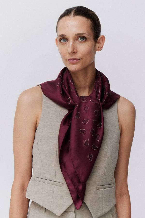 Prinz Berlin Seidentuch Paisley 90 Bordeaux Neueste Stile