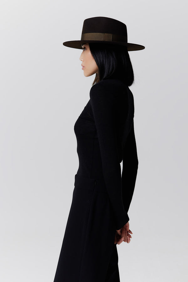 Prinz Berlin Merino Fedora Hut Short Brim Chocolate Bis zu 50% Rabatt