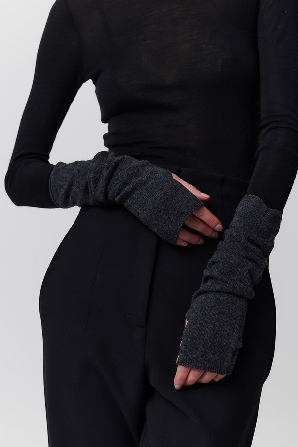 Prinz Berlin Kaschmir Arm Warmers Fine Knit Graphit Nur noch ein Tag übrig