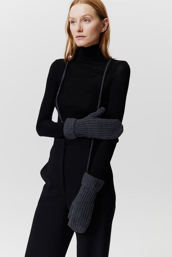 Prinz Berlin Kaschmir Mittens Rib Knit Graphit Riesige Rabatte