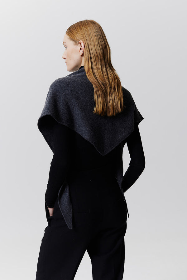 Prinz Berlin Kaschmir Triangle Fine Knit Graphit Kostenloser Versand international