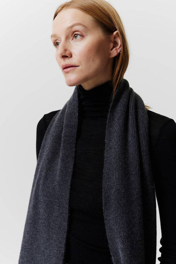 Prinz Berlin Kaschmir Schal Classic Knit Graphit Speichern exportieren