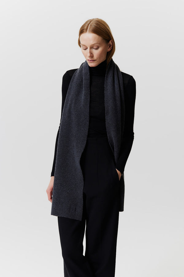 Prinz Berlin Kaschmir Schal Classic Knit Graphit Speichern exportieren