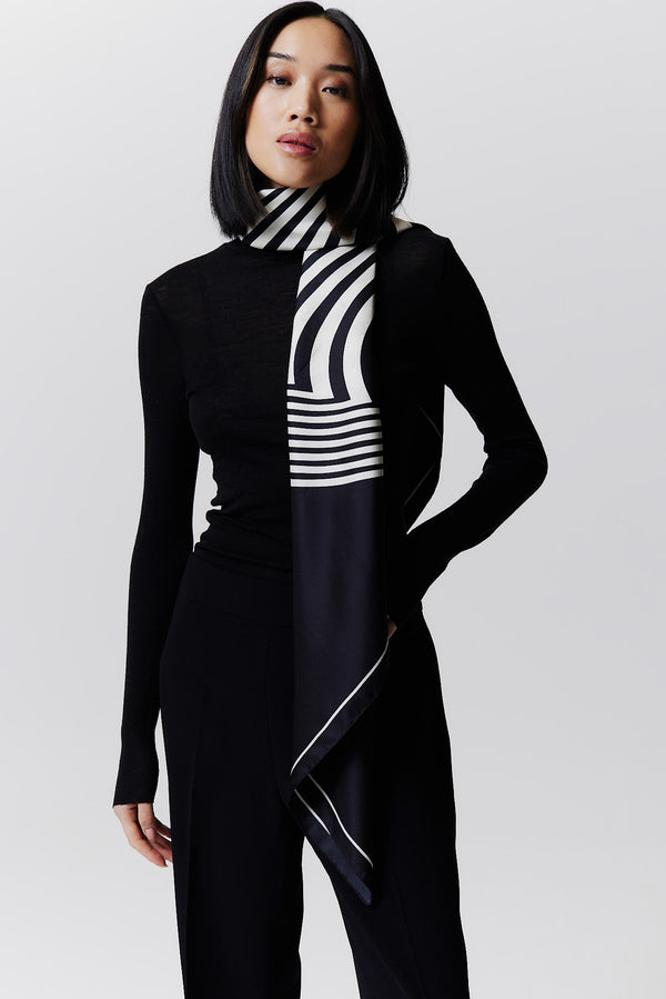Prinz Berlin Seidentuch Swirl 123 Schwarz Black Friday Preise