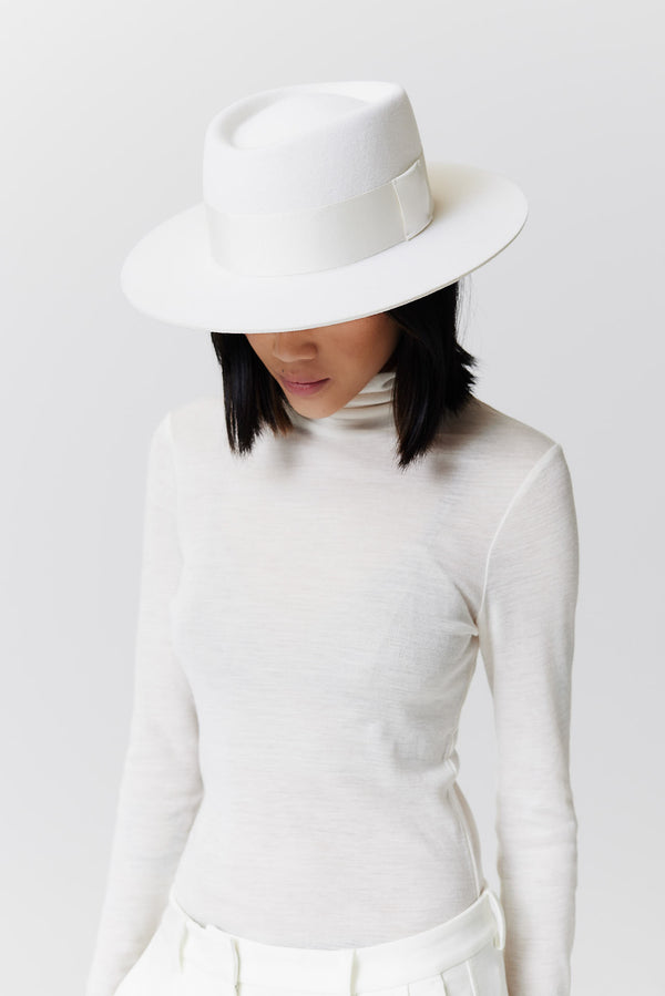 Prinz Berlin Merino 344 Hut Short Brim Weiß 50% Rabatt für begrenzte Zeit