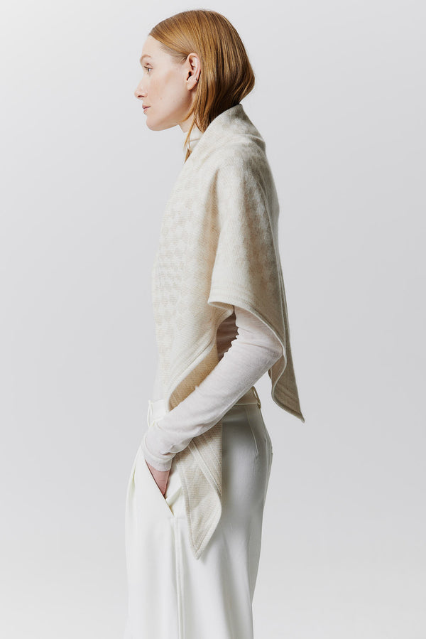 Prinz Berlin Kaschmir Triangle Jacquard Weiß Outlet
