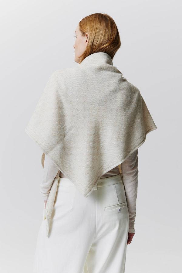 Prinz Berlin Kaschmir Triangle Jacquard Weiß Outlet