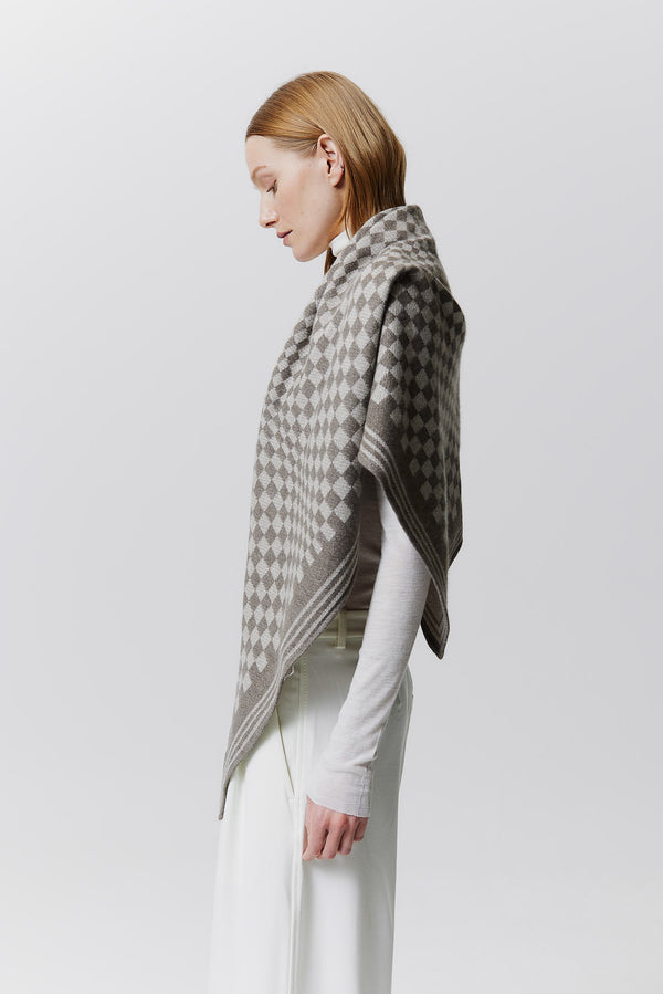 Prinz Berlin Kaschmir Triangle Jacquard Taupe Auslauf