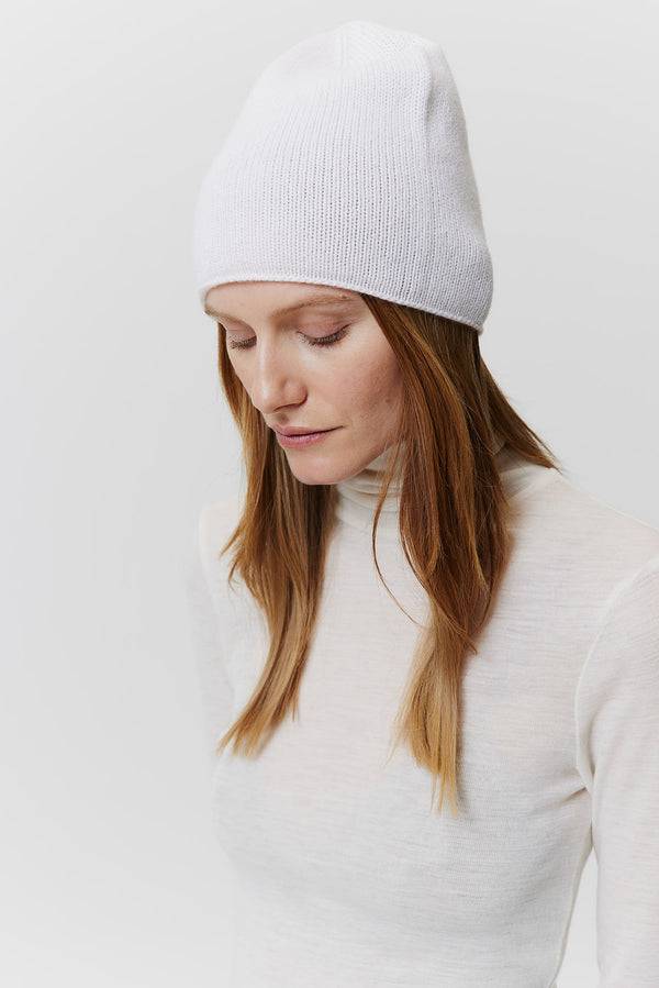 Prinz Berlin Kaschmir Beanie Fine Knit Off-White Hotsell