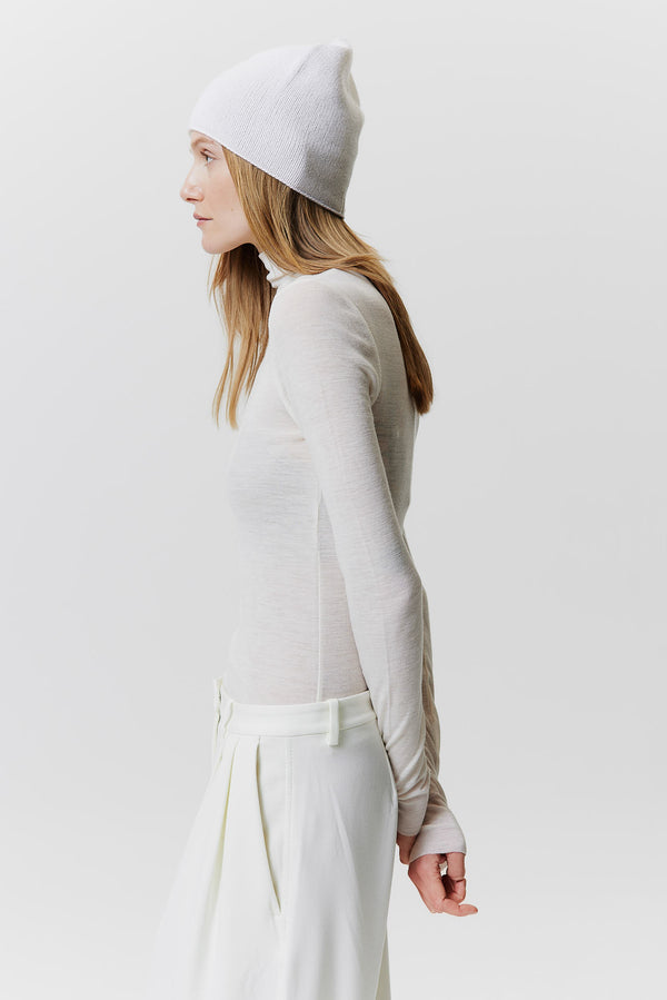 Prinz Berlin Kaschmir Beanie Fine Knit Off-White Hotsell