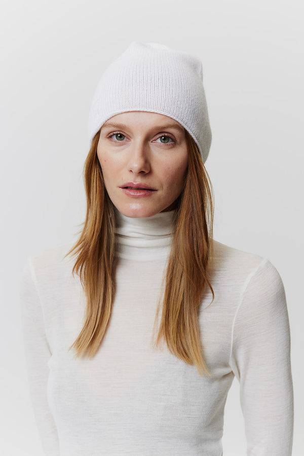 Prinz Berlin Kaschmir Beanie Fine Knit Off-White Hotsell