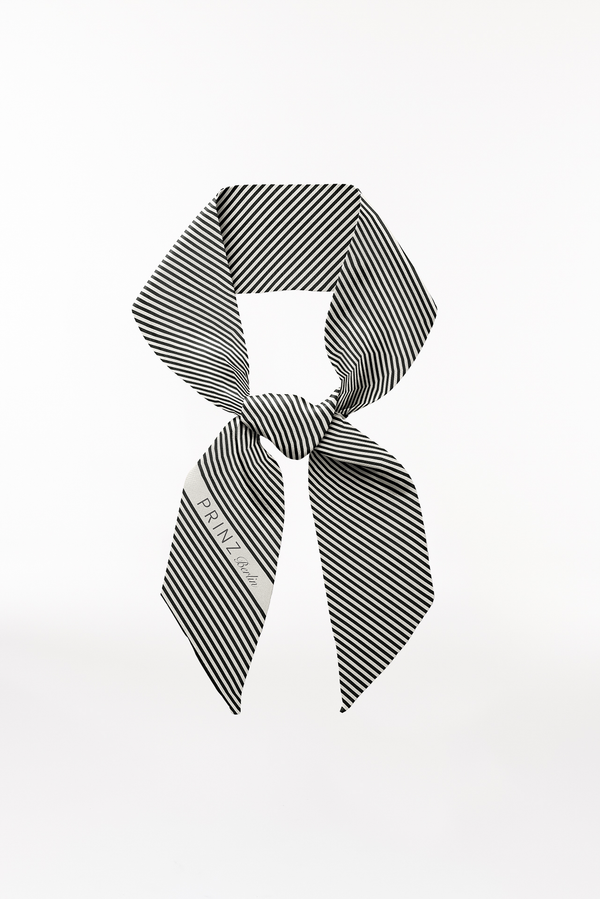 Prinz Berlin Seidenbandeau Stripes in Off-White im Angebot