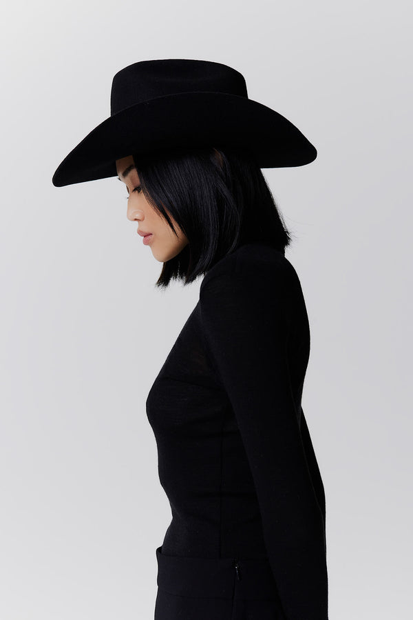 Prinz Berlin Merino Cowboy Hut Lifted Brim Schwarz Günstiger Verkauf