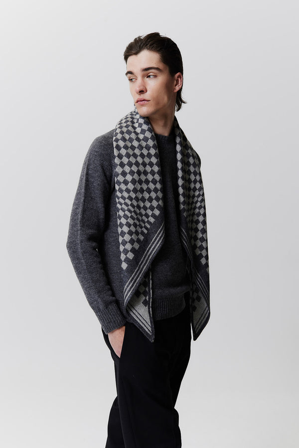Prinz Berlin Kaschmir Triangle Jacquard Schwarz Sonderangebot