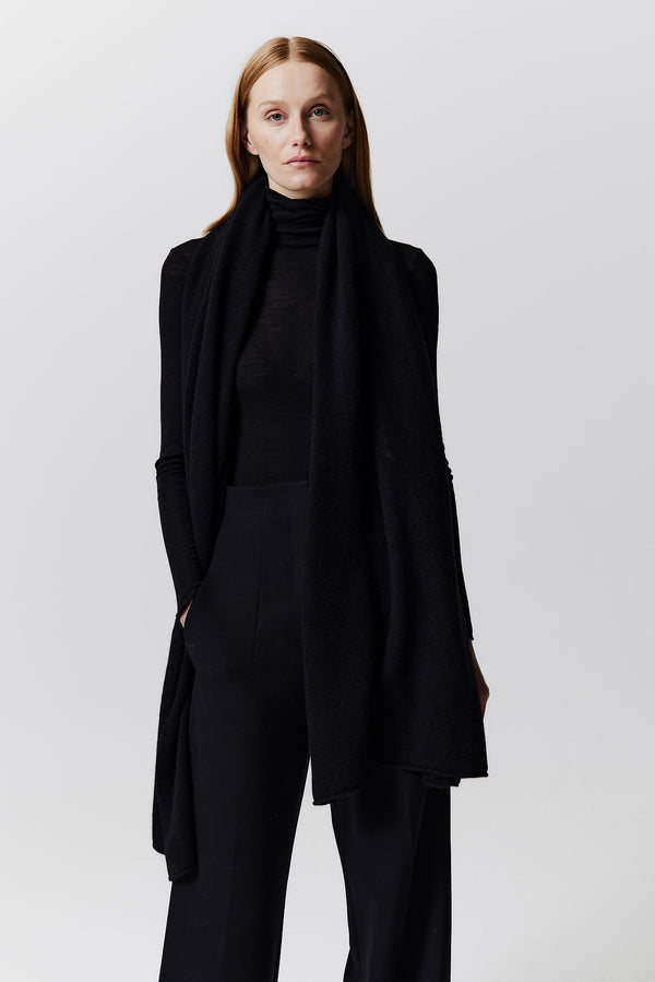 Prinz Berlin Kaschmir Schal Fine Knit Schwarz Günstig kaufen