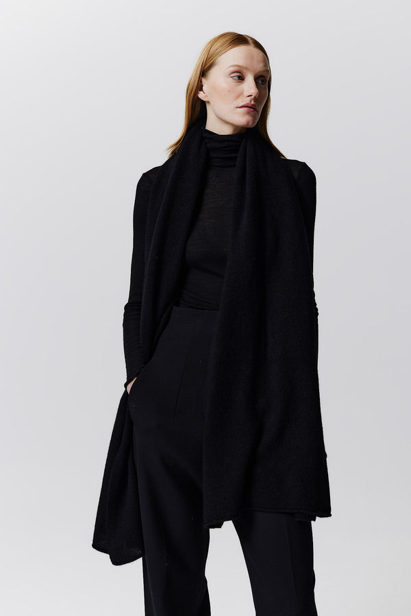 Prinz Berlin Kaschmir Schal Fine Knit Schwarz Günstig kaufen