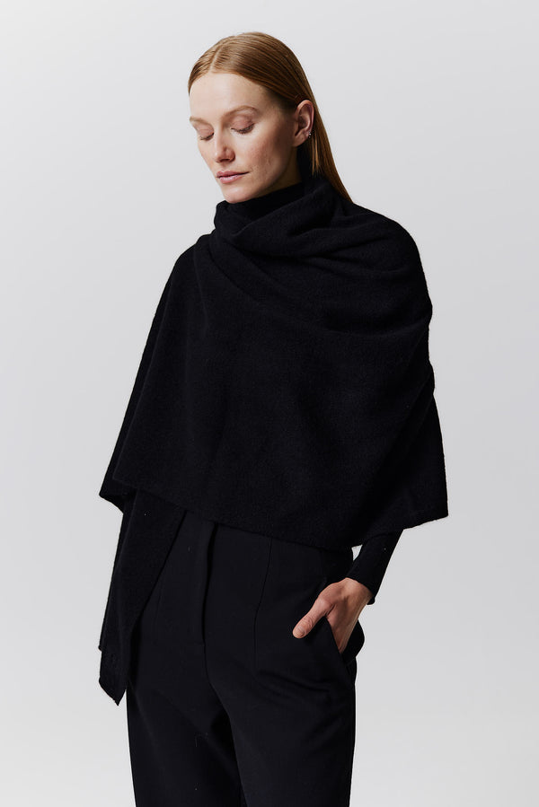 Prinz Berlin Kaschmir Schal Fine Knit Schwarz Günstig kaufen