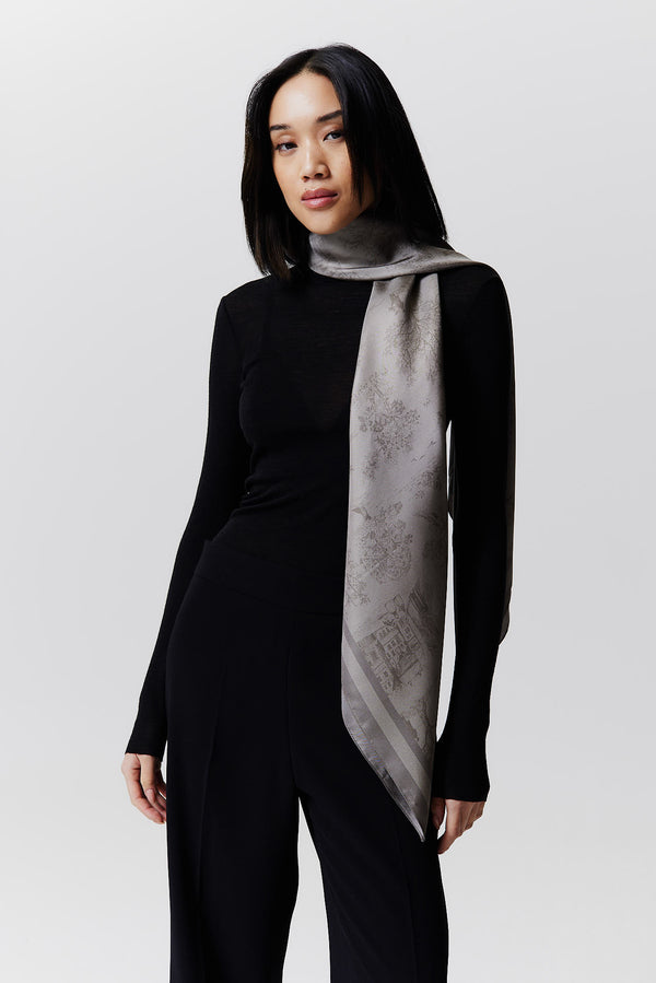 Prinz Berlin Seidentuch Toile Valentine 123 Taupe Flash Sale