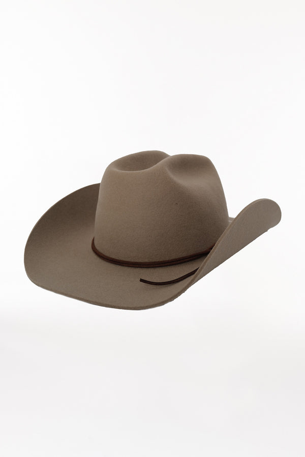 Prinz Berlin Merino Cowboy Hut Lifted Brim Taupe Saisonschlussverkauf