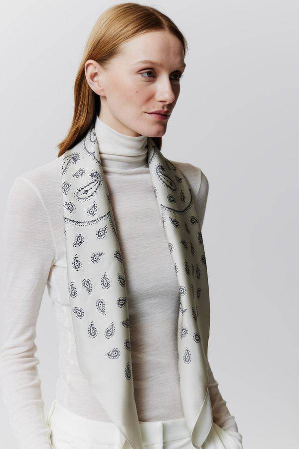 Prinz Berlin Seidentuch Paisley 90 Off-White Cyber Monday