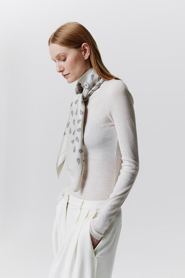 Prinz Berlin Seidentuch Paisley 90 Off-White Cyber Monday