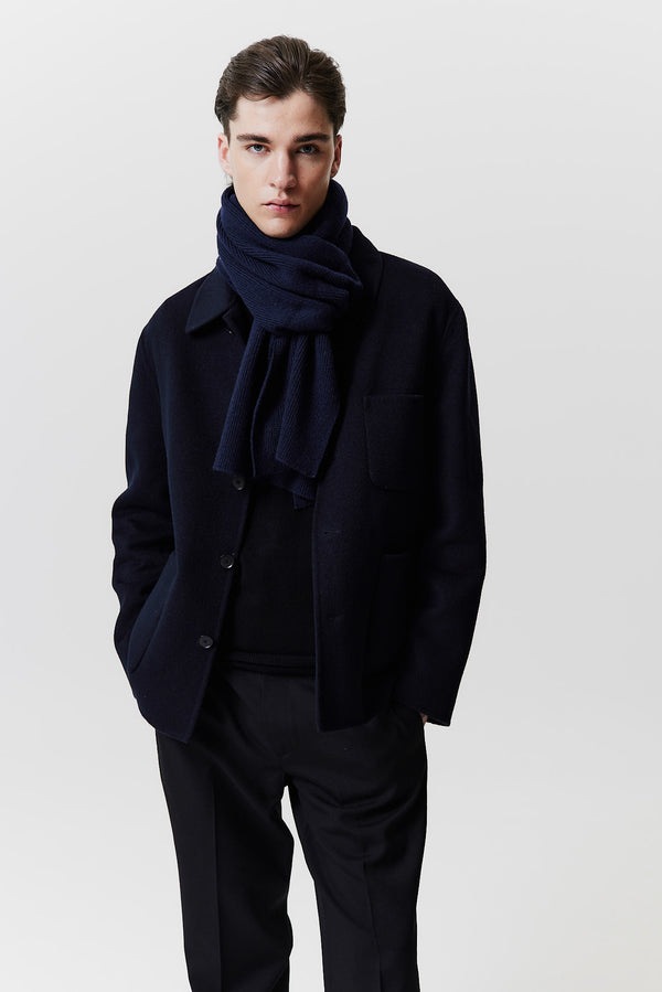 Prinz Berlin Kaschmir Schal Classic Knit Dunkelblau Vatertagsangebot