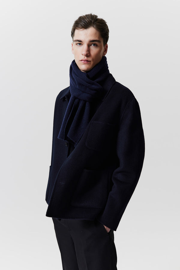 Prinz Berlin Kaschmir Schal Classic Knit Dunkelblau Vatertagsangebot