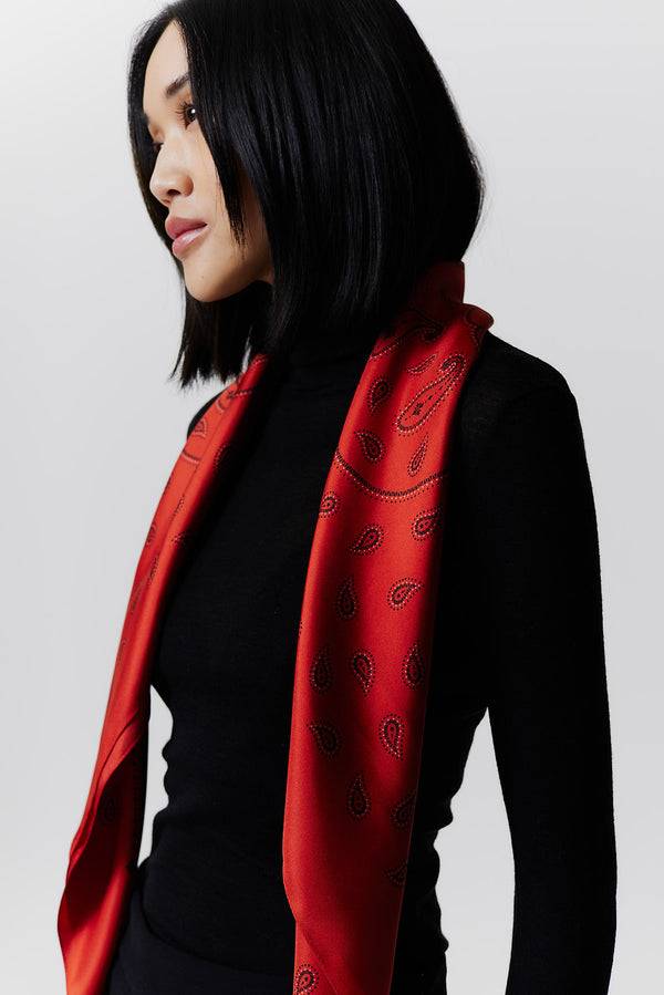 Prinz Berlin Seidentuch Paisley 90 Rot Online Outlet