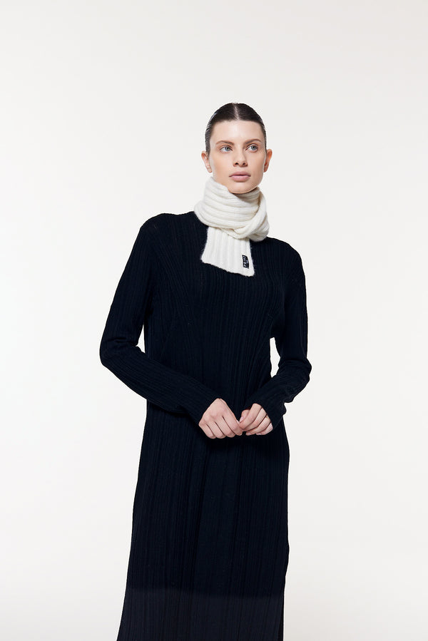 Prinz Berlin Kaschmir Kurzschal Hand Knit Weiß Sonderangebote