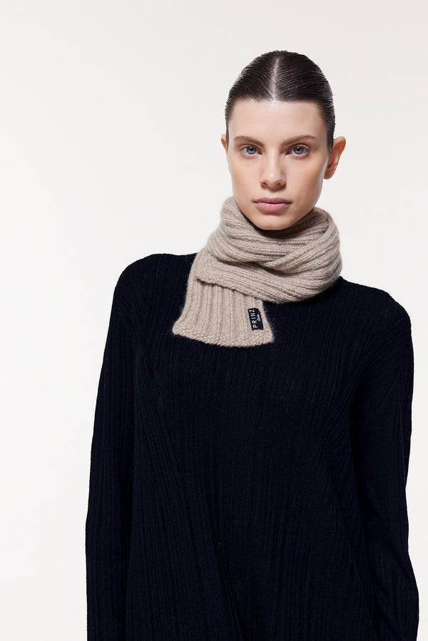 Prinz Berlin Kaschmir Kurzschal Hand Knit Beige VIP-Rabatte