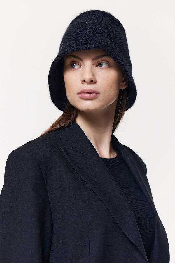 Prinz Berlin Kaschmir Bucket Hat Hand Crochet Schwarz Super Sparpreis