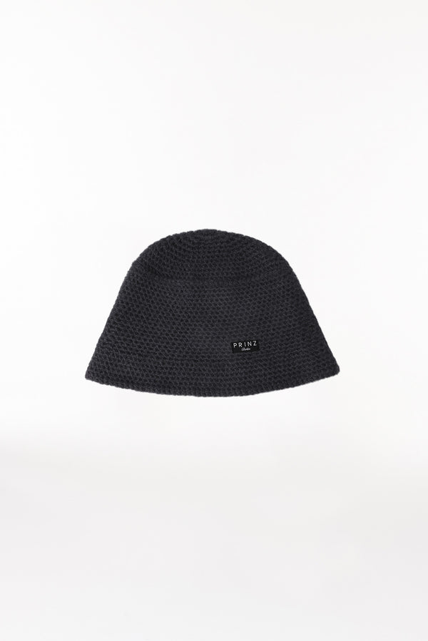 Prinz Berlin Kaschmir Bucket Hat Hand Crochet Schwarz Super Sparpreis