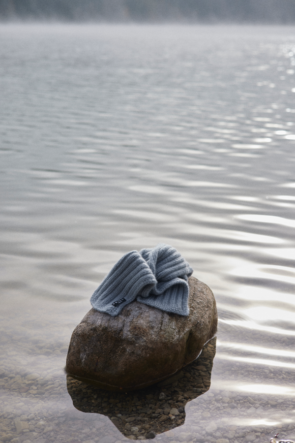 Prinz Berlin Kaschmir Kurzschal Hand Knit Kristallblau Zeitbegrenzte Promotion