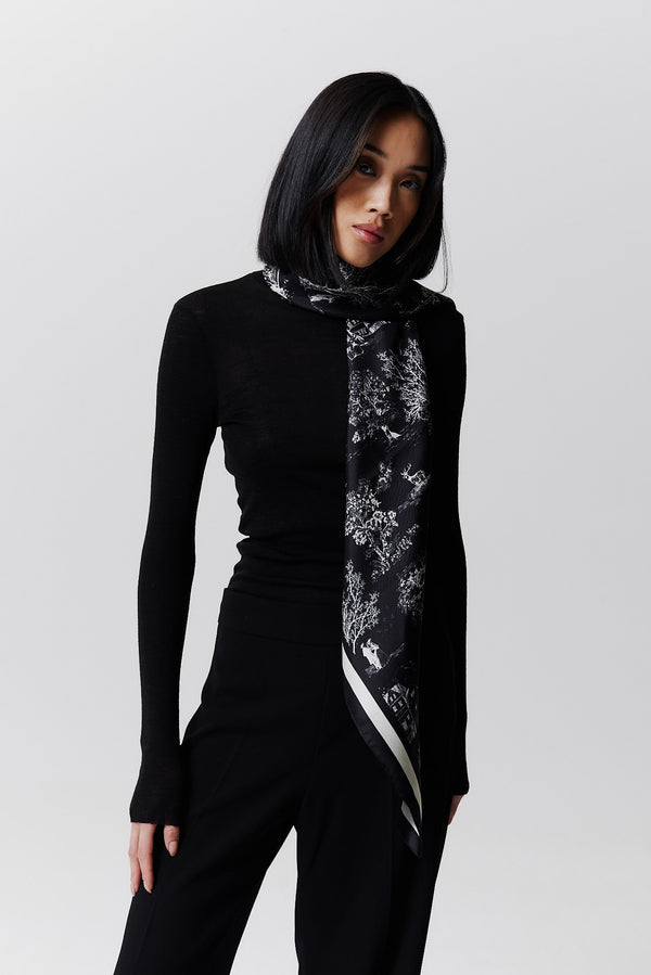 Prinz Berlin Seidentuch Toile Valentine 123 Schwarz 50% Rabatt mit kostenlosem Versand