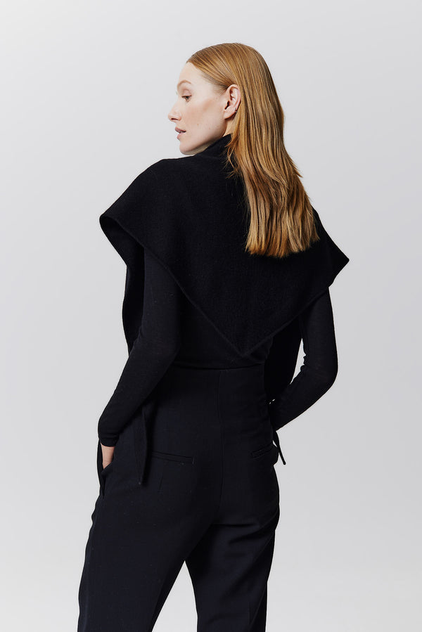 Prinz Berlin Kaschmir Triangle Fine Knit Schwarz Begrenzt auf 3 Tage