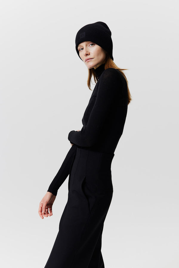 Prinz Berlin Kaschmir Beanie Classic Knit Schwarz zollfrei