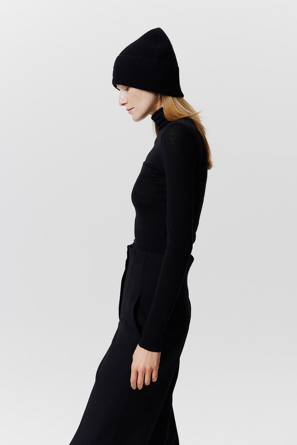 Prinz Berlin Kaschmir Beanie Classic Knit Schwarz zollfrei